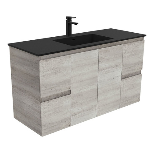 Black Montana Edge Industrial Wall-Hung Vanity 1200mm 1 Tap Hole [169393]