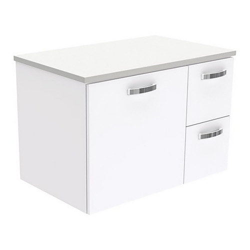 Unicab 750 Gloss White Cabinet Wall-Hung 1 Door 2 Right Drawer [180702]