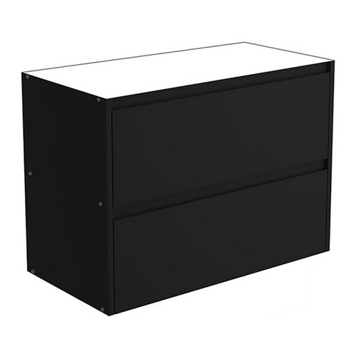 Amato 900 Satin Black Base Cabinet Wall-Hung 2 Drawer [191635]