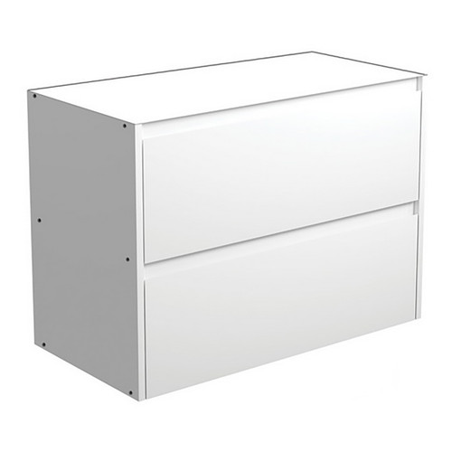 Amato Satin Base Cabinet Wall Hung 2 Drawer 900mm Matte White [191636]