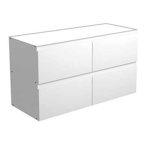 Amato 1200 Satin White Base Cabinet Wall-Hung 4 Drawer [191640]
