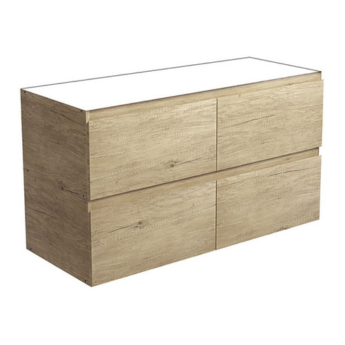 Amato Scandi Oak Base Cabinet Wall Hung 4 Drawer 1200mm [191641]