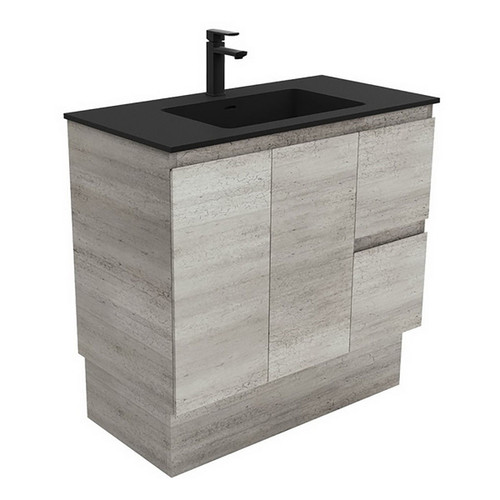 Montana 900 Solid Surface Moulded Basin-Top + Edge Industrial Cabinet On Kick Board 2 Door 2 Right Drawer 3 Tap Holes [196511]