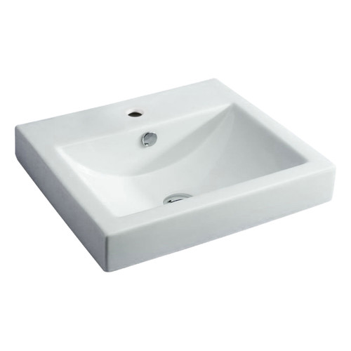 Low Profile Semi-Inset Basin 500mm x 445mm White 1 Tap Hole [157454]