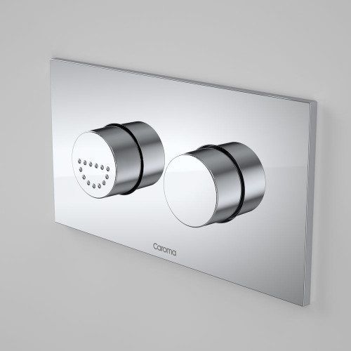 Invisi Series II® Round Dual Flush Plate & Raised Care Buttons (Plastic/Metal) Chrome [157693]