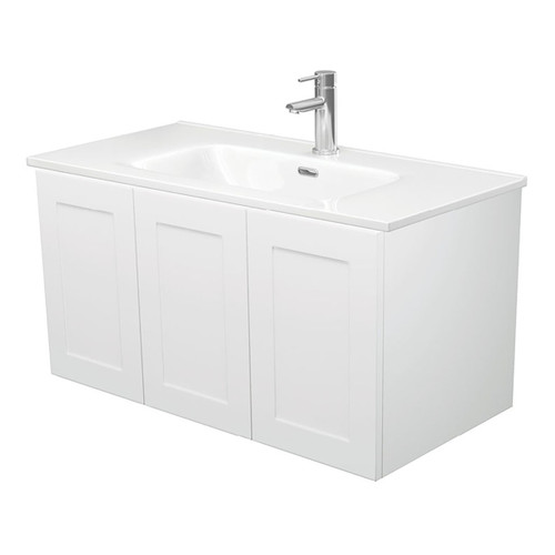 Joli Ceramic 900 Mila Shaker Wall-Hung Cab No Handles Right Drawers 1 Tap Hole [288767]