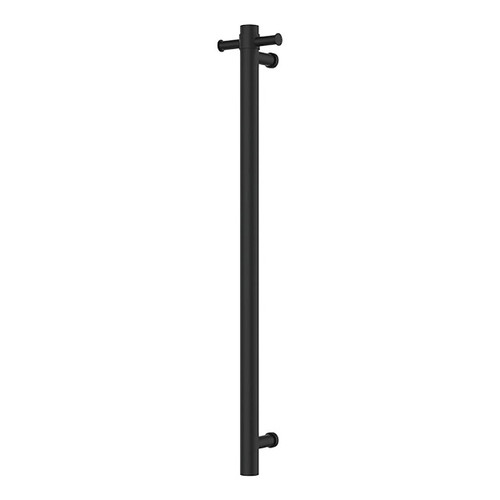 Isabella Vertical Heated Towel Rail 100 x 900mm Matte Black [299977]