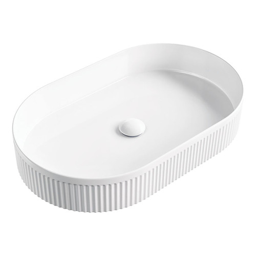 Eleanor Oval Above Counter Fluted Basin Gloss White [299955]
