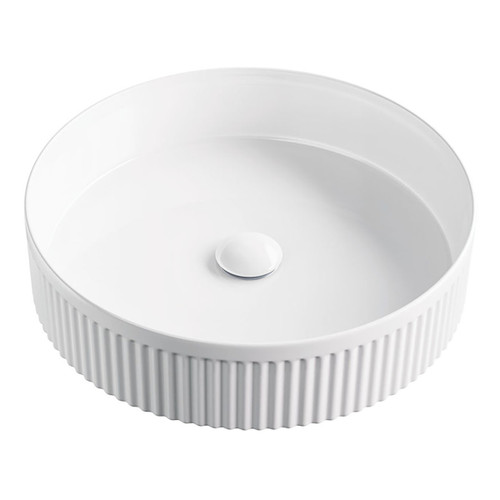 Eleanor Round Above Counter Fluted Basin Gloss White [299953]