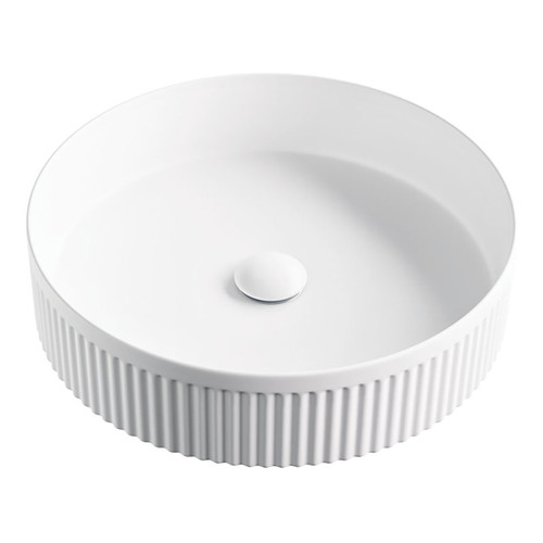 Eleanor Round Above Counter Fluted Basin Matte White [299954]