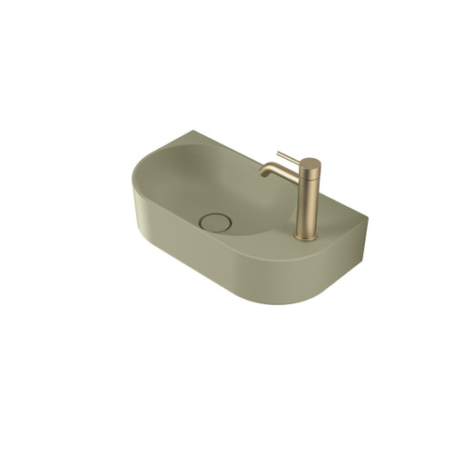 Liano II Hand Wall Basin 1 Tap Hole Matte Green (Special Order) [284899]