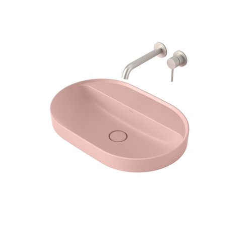 Liano II 600mm Pill Inset Basin with Tap Landing Matte Pink (Special Order) 0 Tap Holes [284926]