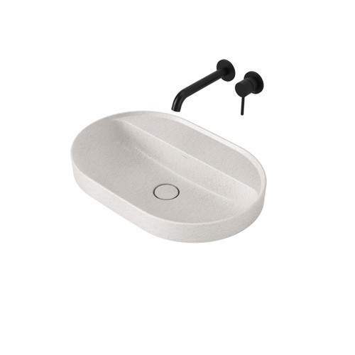 Liano II 600mm Pill Inset Basin with Tap Landing (0 Tap Hole) Matte Speckled (Special Order) [284908]