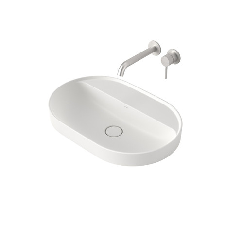 Liano II 600mm Pill Inset Basin with Tap Landing (0 Tap Hole) Matte White [284967]