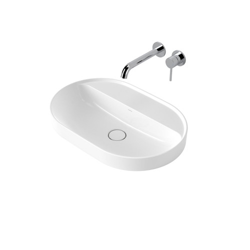 Liano II 600mm Pill Inset Basin with Tap Landing (0 Tap Hole) White [284968]