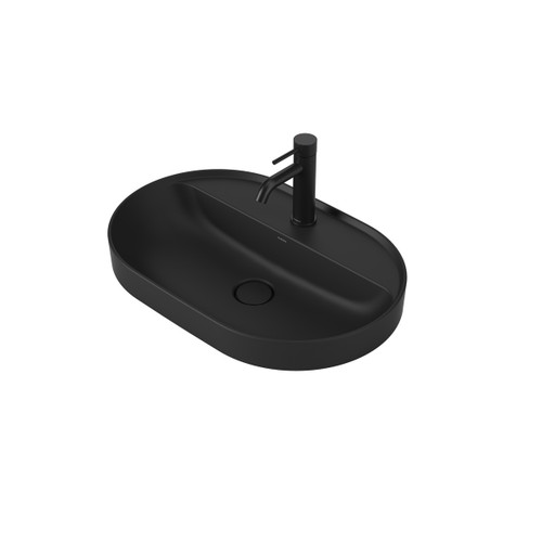 Liano II 600mm Pill Inset Basin with Tap Landing Matte Black 1 Tap Hole [284951]