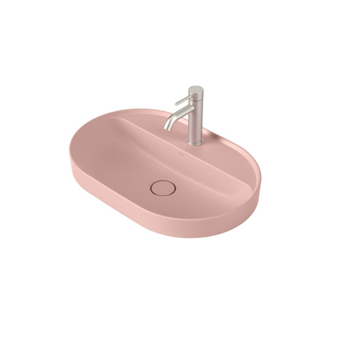 Liano II 600mm Pill Inset Basin with Tap Landing (1 Tap Hole) Matte Pink (Special Order) [284952]