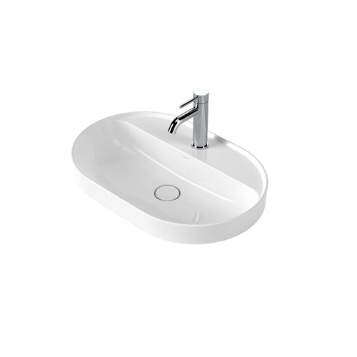 Liano II 600mm Pill Inset Basin with Tap Landing White 1 Tap Hole [284953]