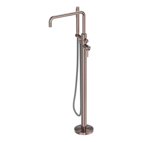 Zen SS316L Freestanding Bath Mixer with Outdoor Shower Hose Brushed Bronze [300146]