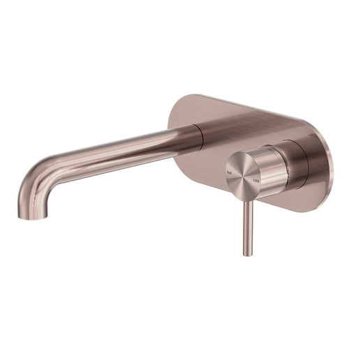 Zen SS316L Wall Basin/Bath Mixer 185mm Spout Brushed Bronze [300149]
