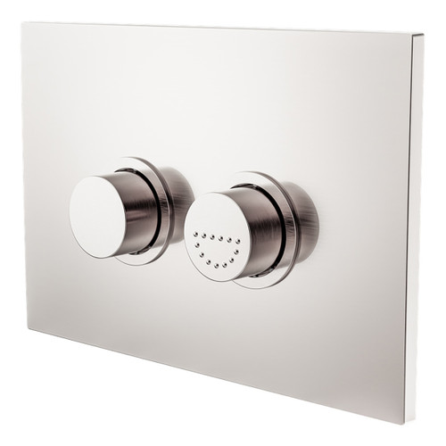 Mecca Care Raised Disabled Care Pneumatic Flush Buttons Plate Brushed Nickel [300240]