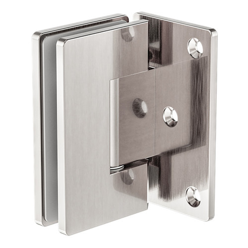 90 Degree Glass to Wall Shower Hinge 10mm Glass Brushed Nickel [300198]