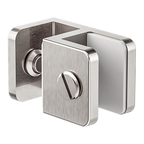 Over-Panel Glass to Glass Fitting 10mm Glass Brushed Nickel [300091]