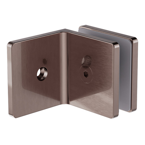 90 Degree Glass to Wall Bracket 10mm Glass Brushed Bronze [300184]