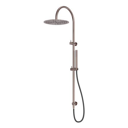 Zen SS316L Twin Shower with Outdoor Shower Hose Brushed Bronze [300304]