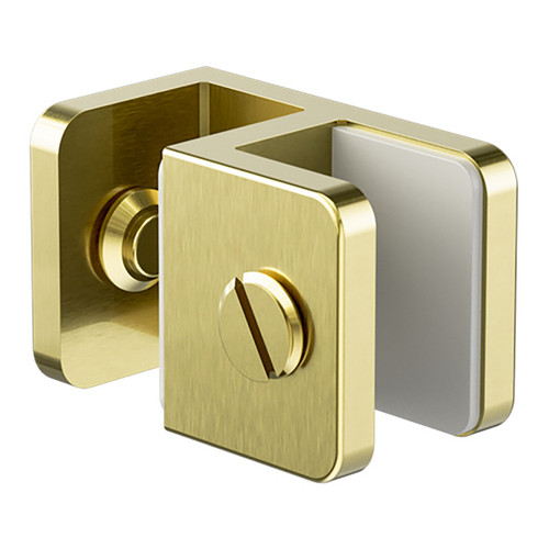 Over-Panel Glass to Glass Fitting 10mm Glass Brushed Gold [300305]