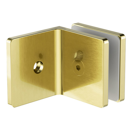 90 Degree Glass to Wall Bracket 10mm Glass Brushed Gold [300289]