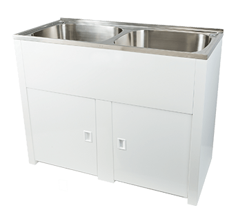 Classic 45L + 45L SS Twin Laundry Unit White Metal [069748]