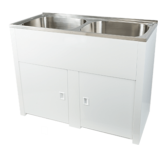 Classic 45L + 45L SS Twin Laundry Unit White Metal [069748]