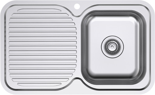 Classic Standard Right Hand Single Bowl & Drainer 780mm Stainless Steel 1 Tap Hole [131429]