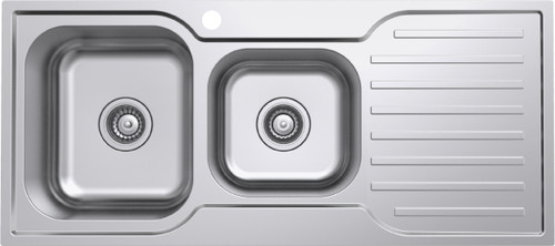 Classic Squareline Left Hand 1.75 Bowl & Drainer 1080mm 304 Stainless Steel 1 Tap Hole [133790]