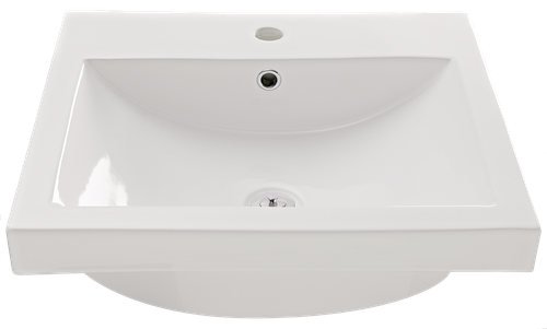 Virtue Square Insert Basin 1 Tap Hole with Chrome Plug and Waste [136395]