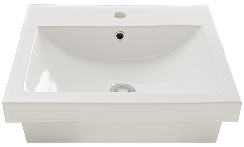 Virtue Square Insert Basin with Chrome Pop-Up Waste 1 Tap Hole [136396]