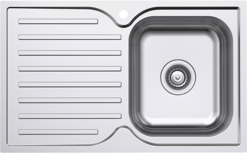 Classic Squareline Right Hand Single Bowl & Drainer 780mm 1 Tap Hole [136697]