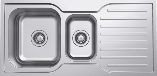 Classic Square 980 1.5 Bowl & Drainer Stainless Steel NTH [136698]