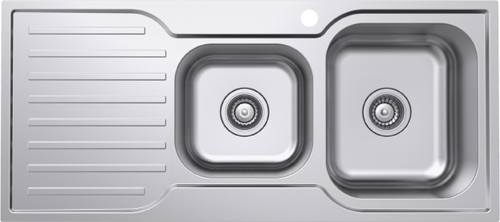 Classic Square 1080 1.75 Bowl & Drainer Stainless Steel 1 Tap Hole [136702]