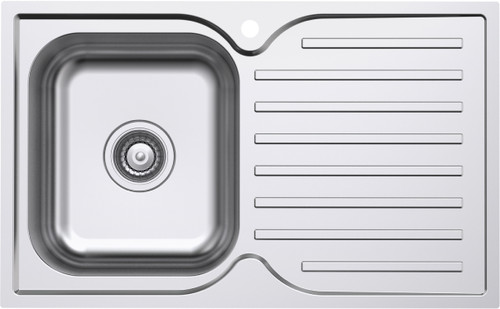 Classic Squareline Left Hand Single Bowl & Drainer 780mm 1 Tap Hole [136696]