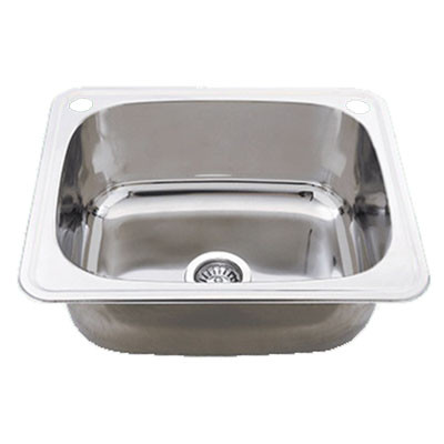 Classic 35L Utility Sink with By-Pass & Overflow 2 Tap Hole Stainless Steel [191425]