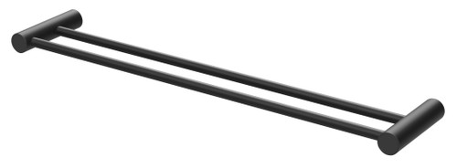 Vivid Slimline Towel Rail Double 600mm Matte Black [158891]