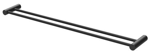 Vivid Slimline Towel Rail Double 800mm Matte Black [158892]