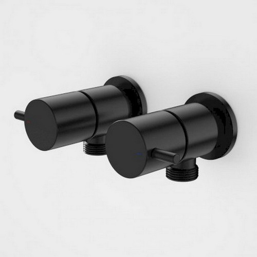 Luna Lever Washing Machine Tap Set Black (Pair) Lead Free [300544]