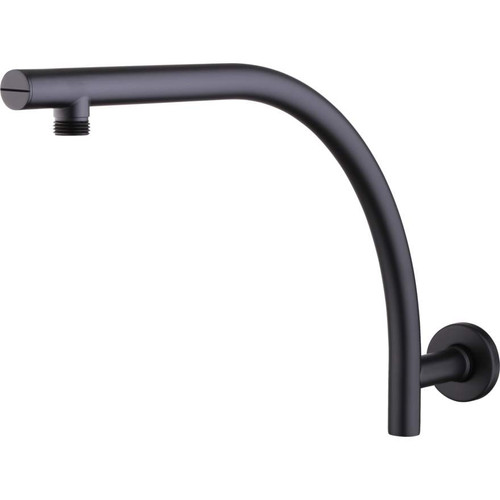 Rome Round Raised Wall Mounted Shower Arm 400mm Matte Black [158937]