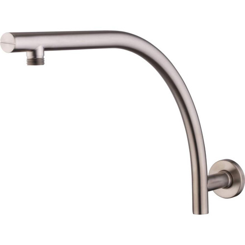 Rome Round Raised Wall Mounted Shower Arm 400mm Brushed Nickel [158938]