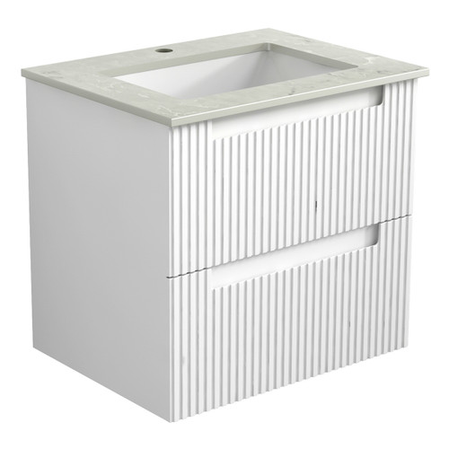 Neva Finger Pull Cabinet 600x460x540mm with Alpine Stone Top with Undermount Basin [300747]
