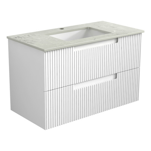 Neva Finger Pull Cabinet 900x460x540mm with Pure Stone Top with Undermount Basin [300857]