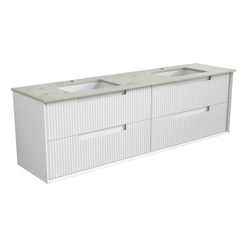 Flauto Finger Pull Cabinet 1800x460x560mm Double with Cato Stone Top with Undermount Basin [300934]